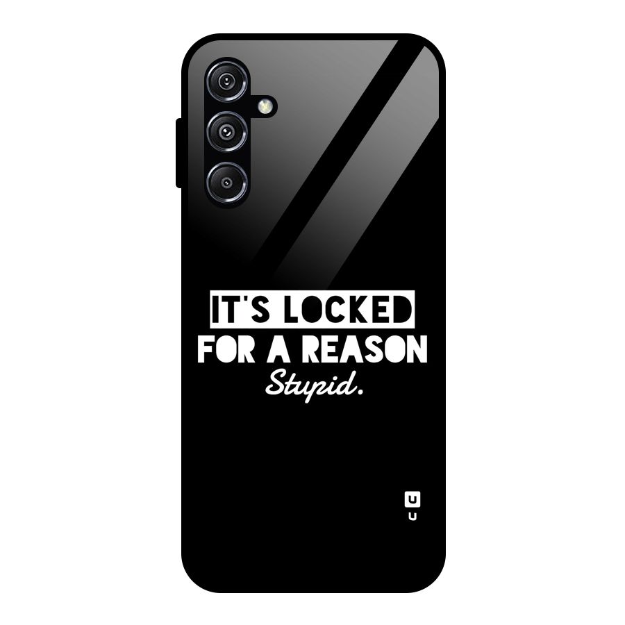 Locked For Stupid Glass Back Case for Galaxy M34 5G