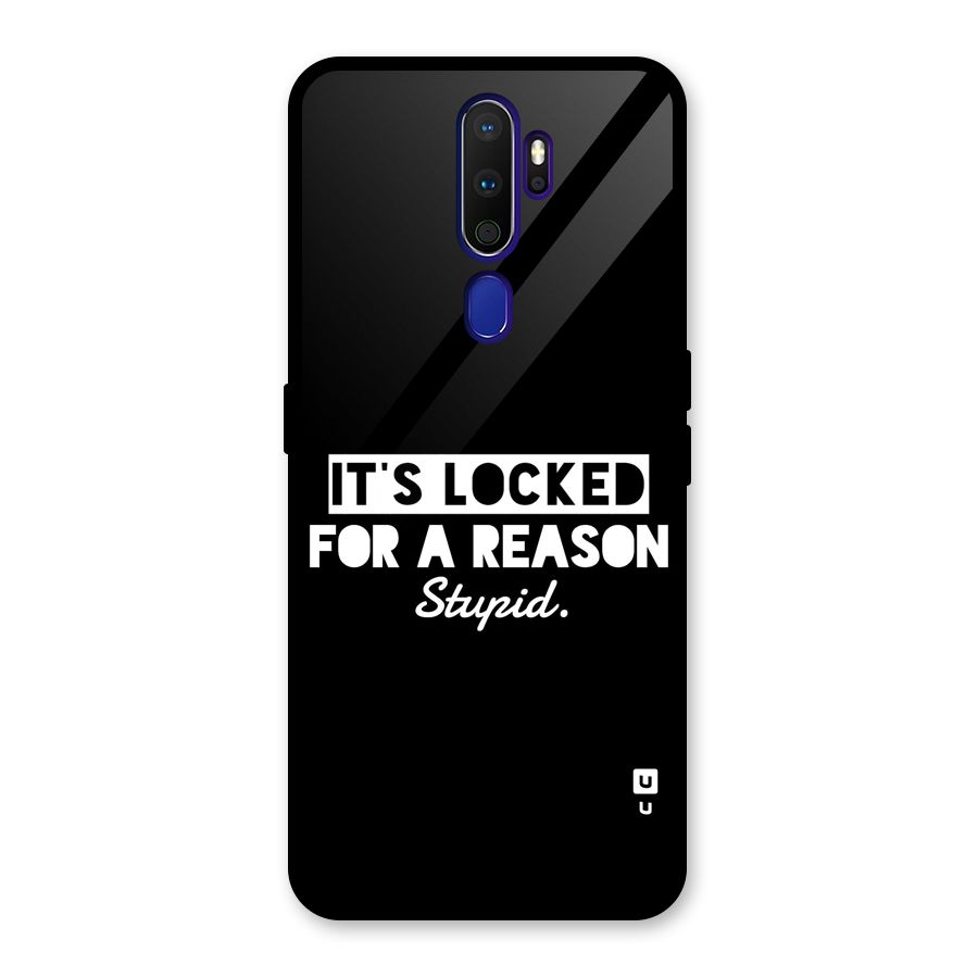 Locked For Stupid Glass Back Case for Oppo A9 (2020)