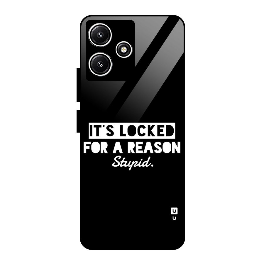 Locked For Stupid Glass Back Case for Poco M6 Pro