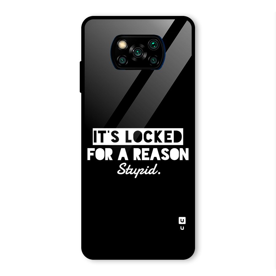 Locked For Stupid Glass Back Case for Poco X3 Pro