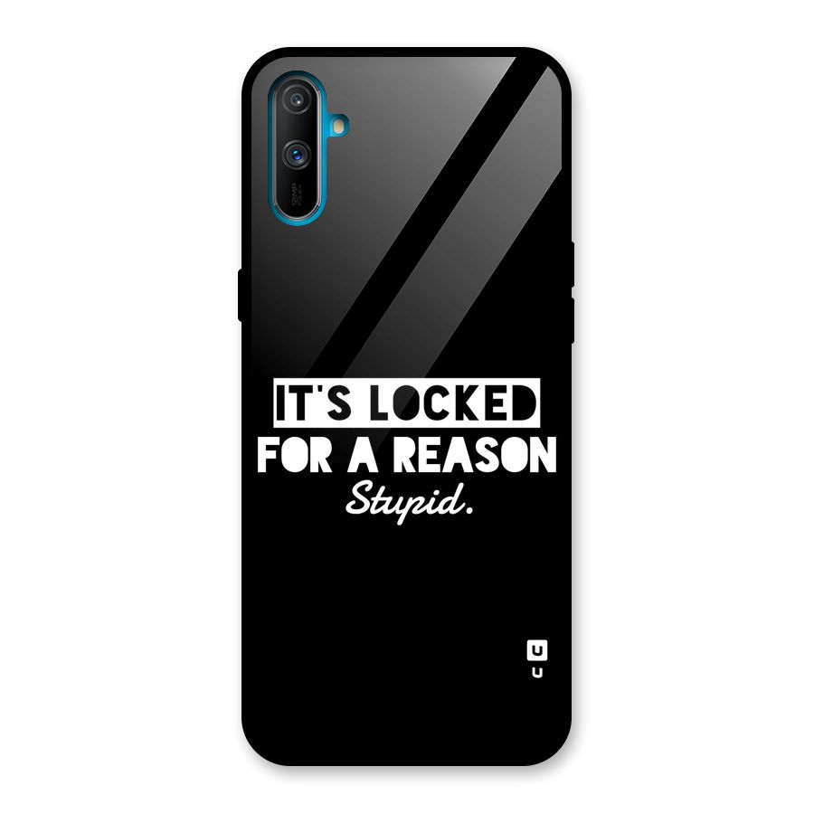 Locked For Stupid Glass Back Case for Realme C3