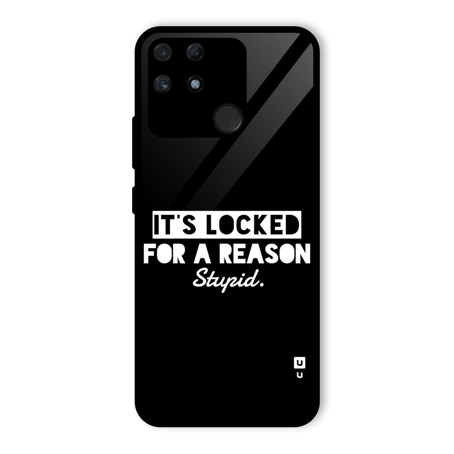 Locked For Stupid Glass Back Case for Realme Narzo 50A