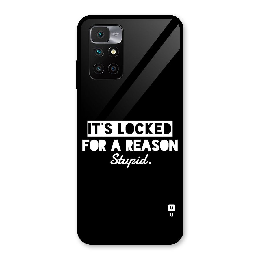 Locked For Stupid Glass Back Case for Redmi 10 Prime