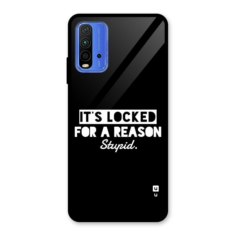 Locked For Stupid Glass Back Case for Redmi 9 Power