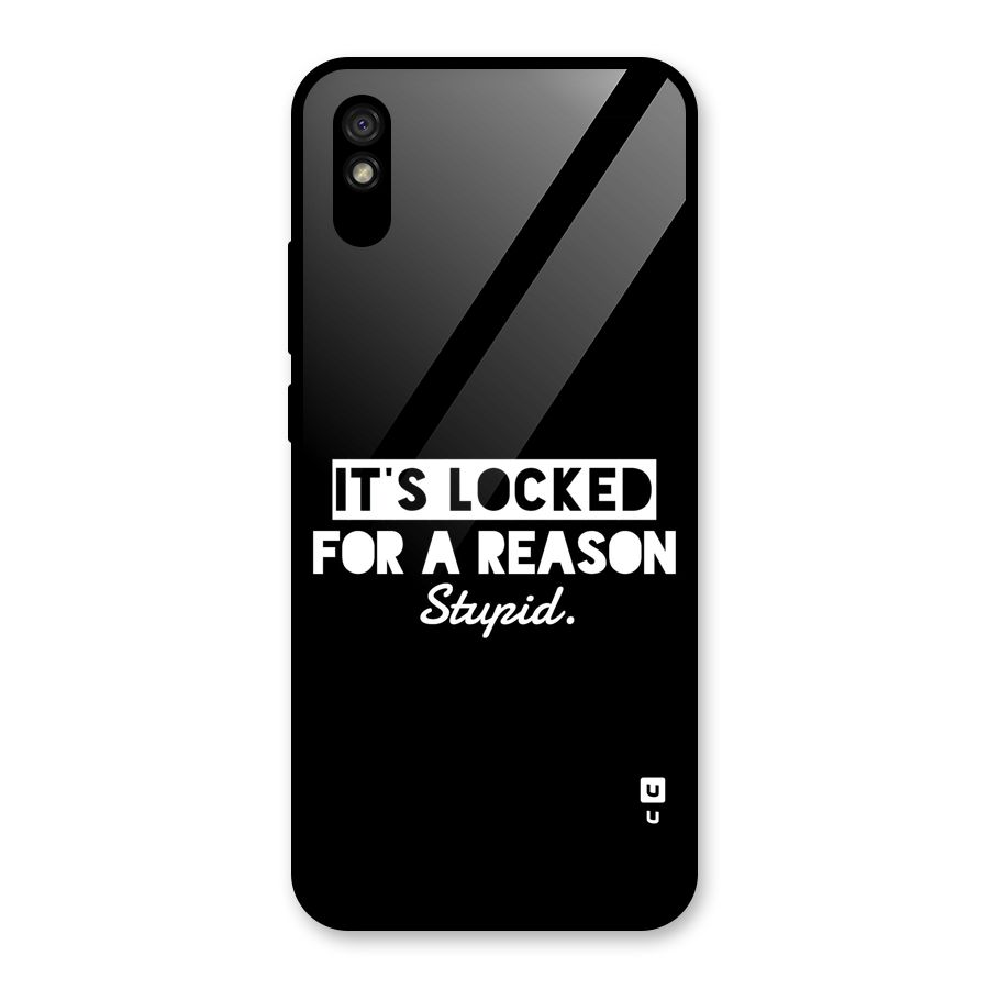 Locked For Stupid Glass Back Case for Redmi 9i