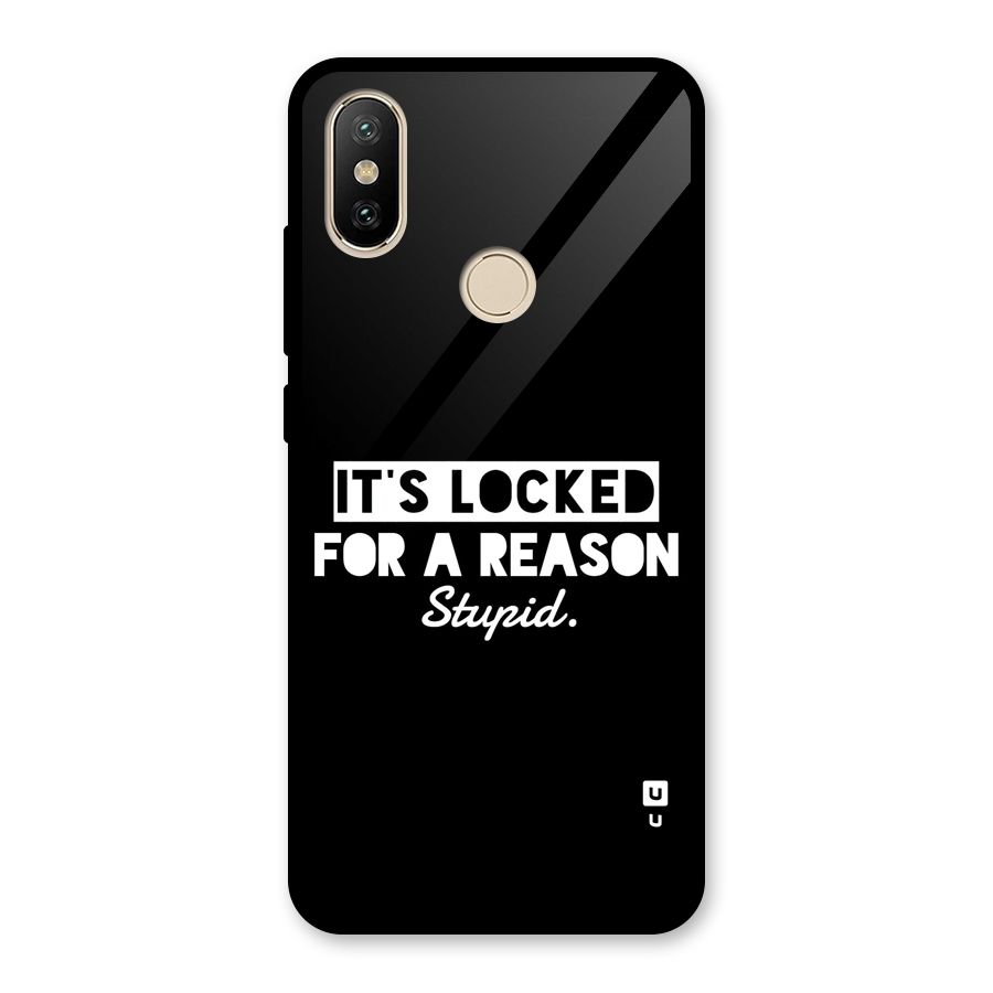 Locked For Stupid Glass Back Case for Redmi A1