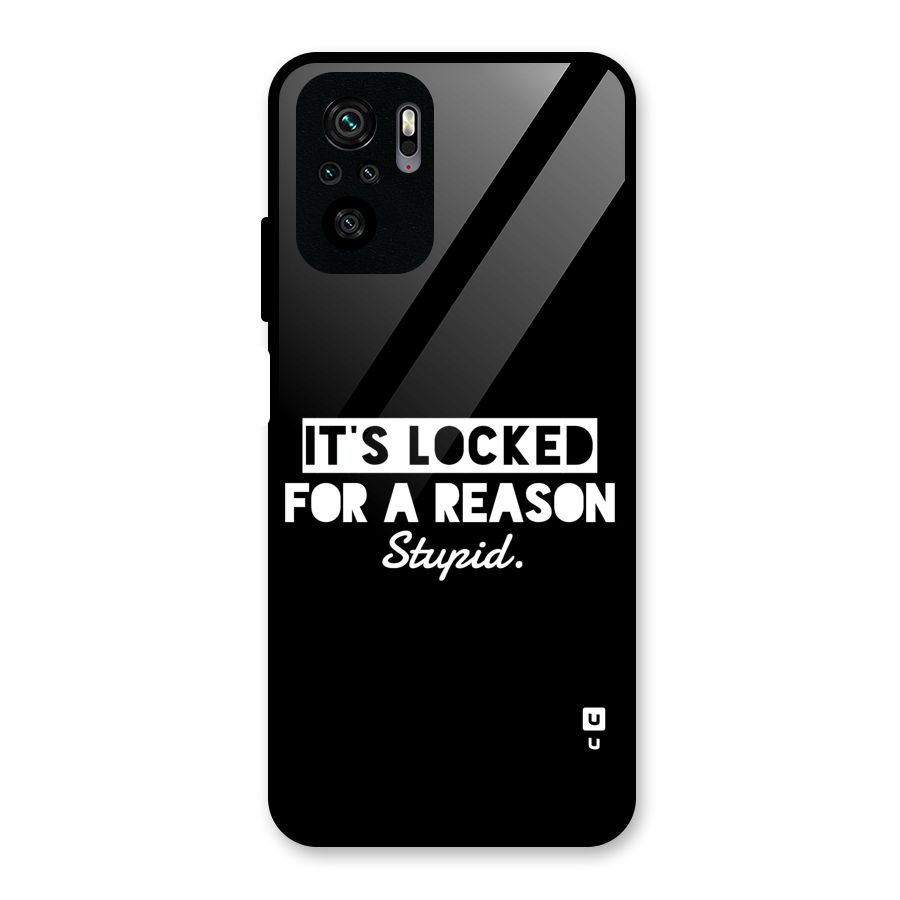 Locked For Stupid Glass Back Case for Redmi Note 10