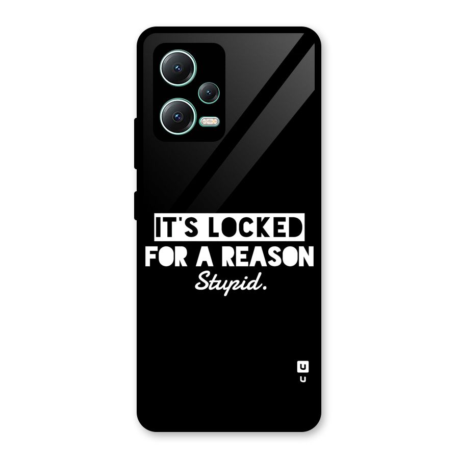 Locked For Stupid Glass Back Case for Redmi Note 12 5G