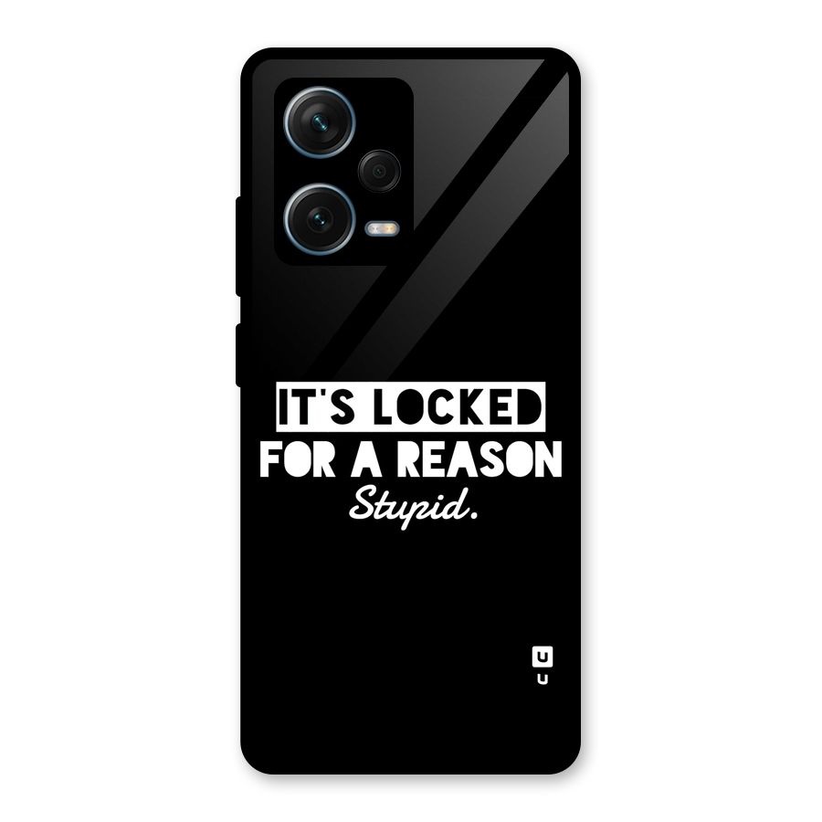 Locked For Stupid Glass Back Case for Redmi Note 12 Pro Plus 5G