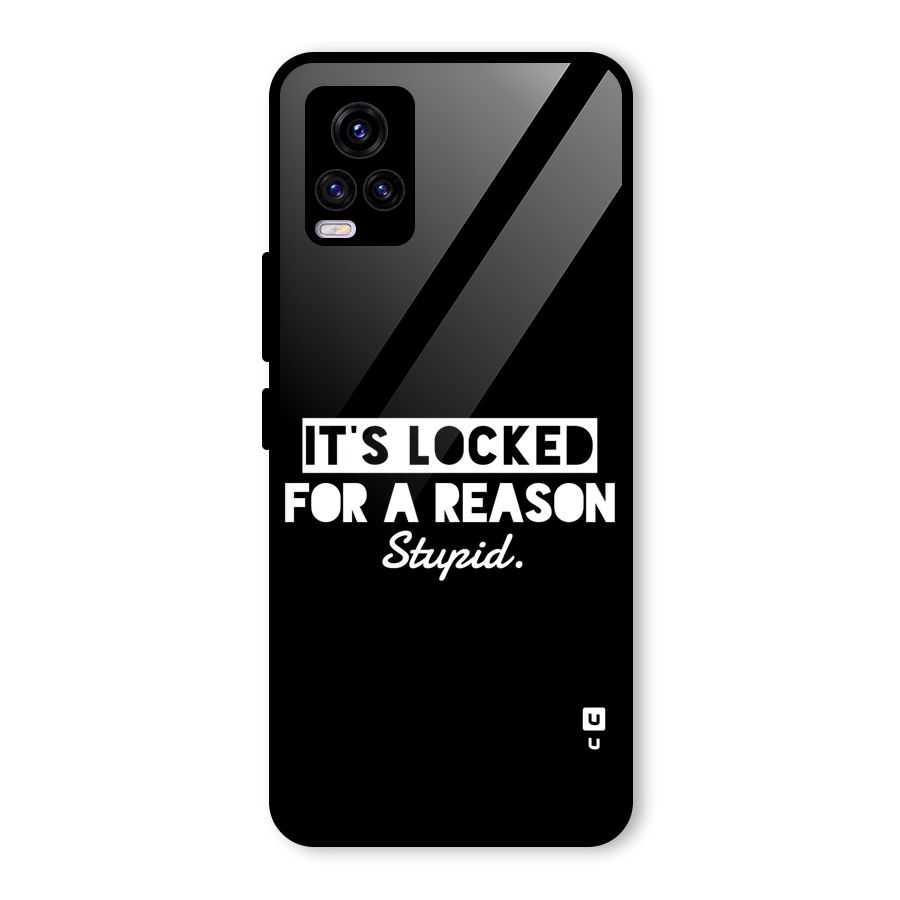 Locked For Stupid Glass Back Case for Vivo V20 2021