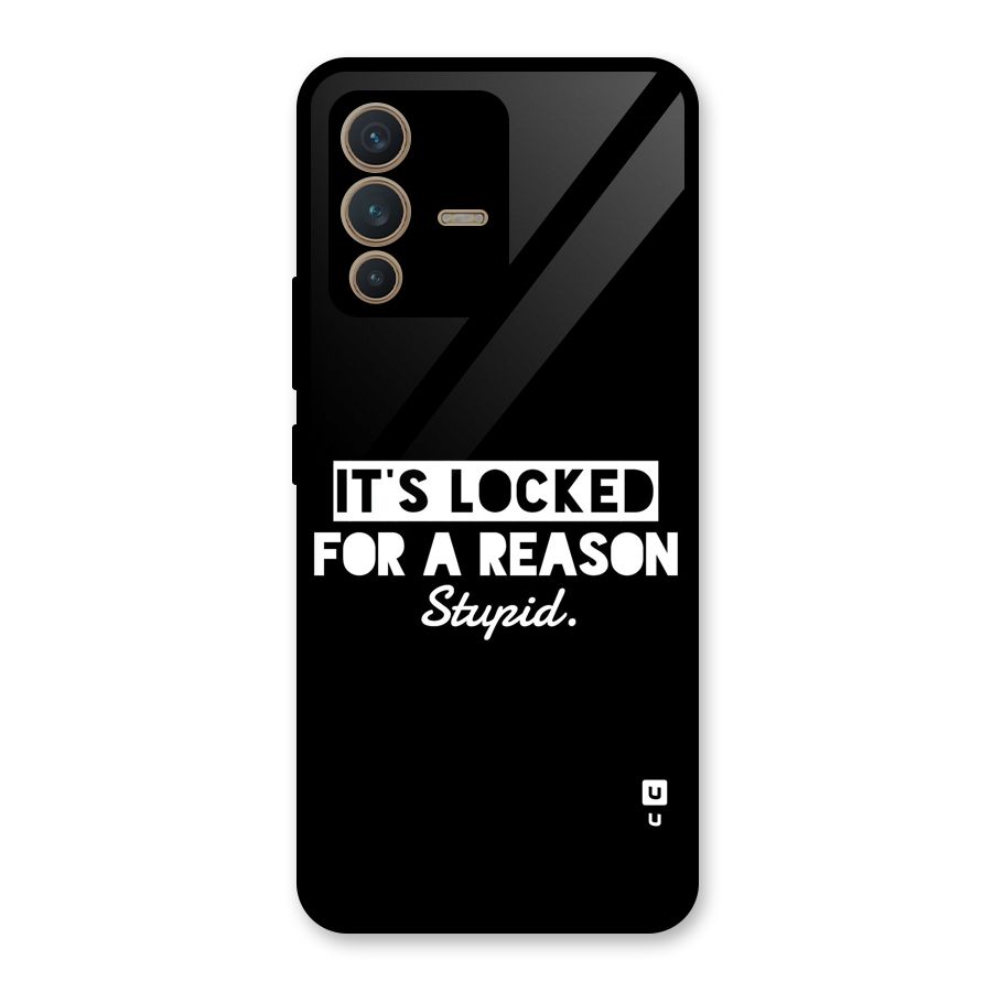 Locked For Stupid Glass Back Case for Vivo V23 5G