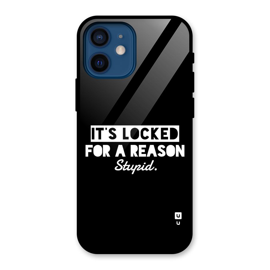 Locked For Stupid Glass Back Case for iPhone 12 Mini