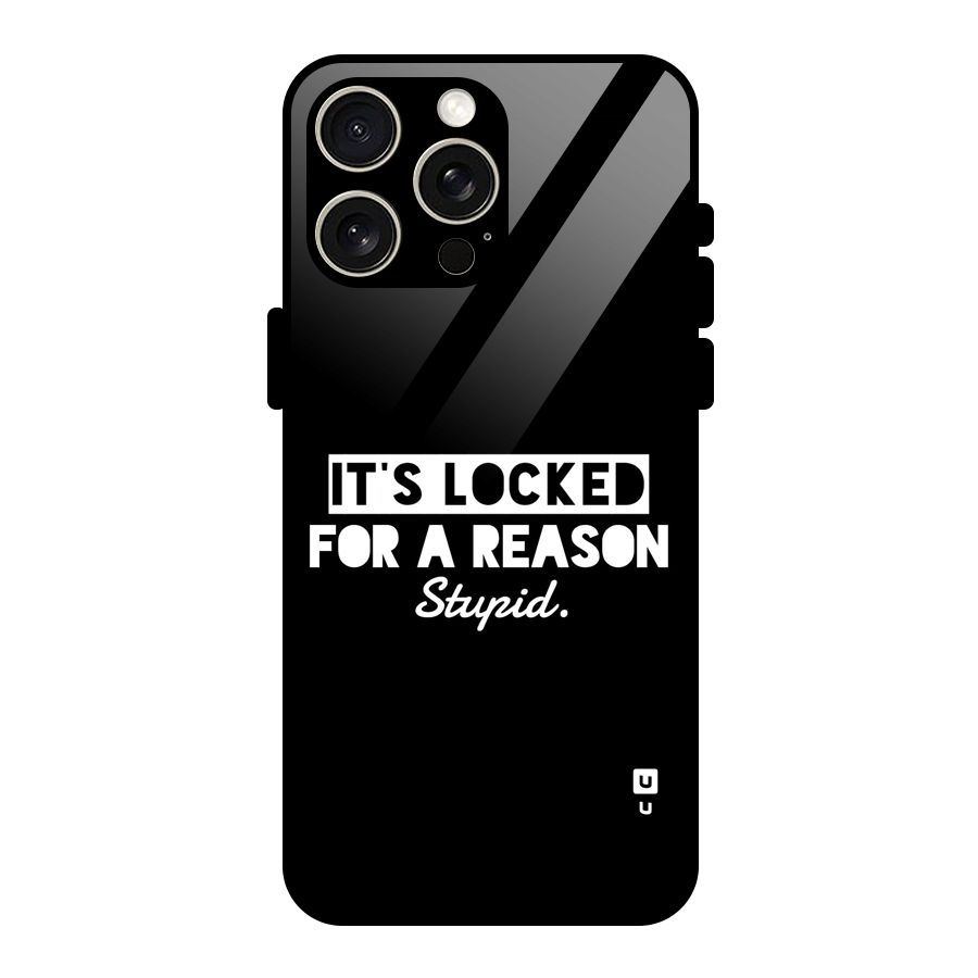 Locked For Stupid Glass Back Case for iPhone 15 Pro Max