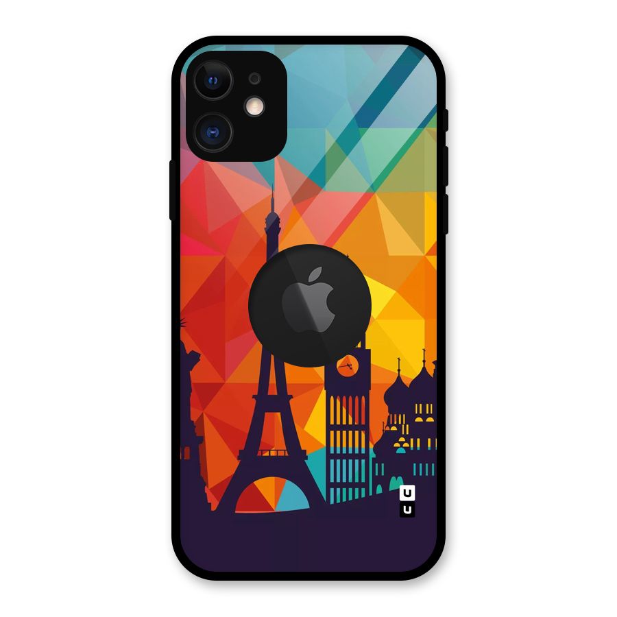 London Art Glass Back Case for iPhone 11 Logo Cut