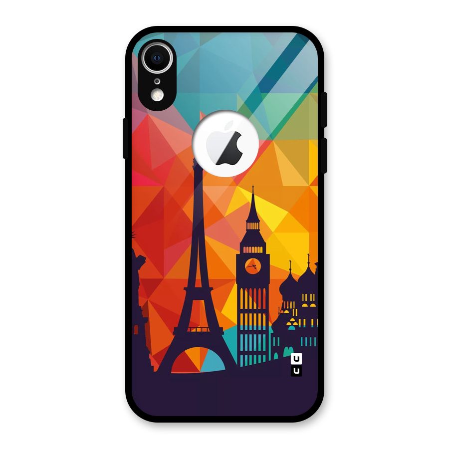London Art Glass Back Case for iPhone XR Logo Cut