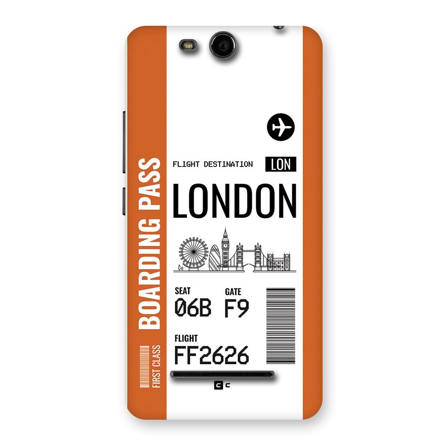 London Boarding Pass Back Case for Canvas Juice 3 Q392