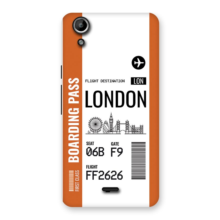 London Boarding Pass Back Case for Canvas Selfie Lens Q345