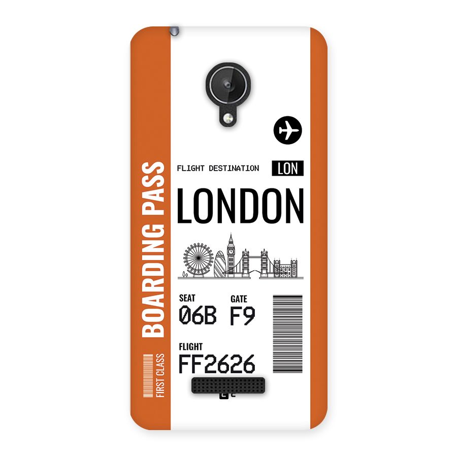 London Boarding Pass Back Case for Canvas Spark Q380