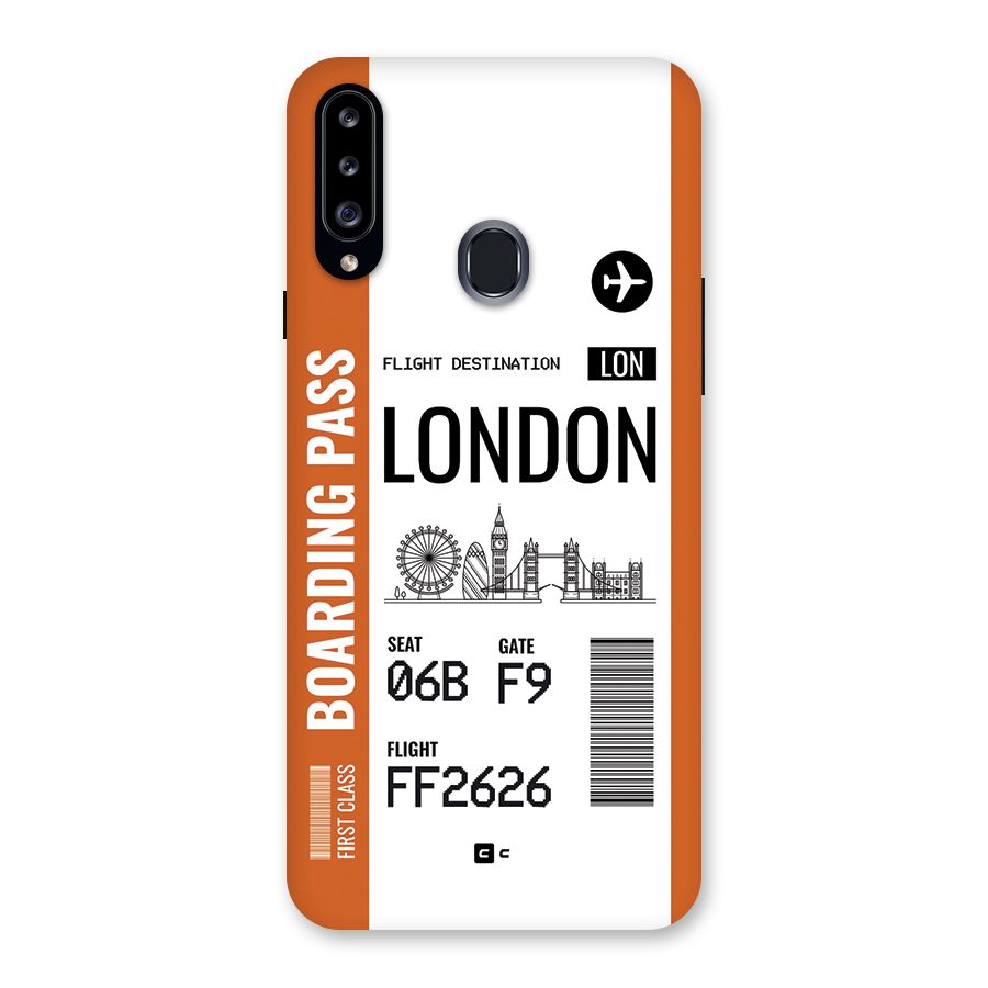 London Boarding Pass Back Case for Galaxy A20s