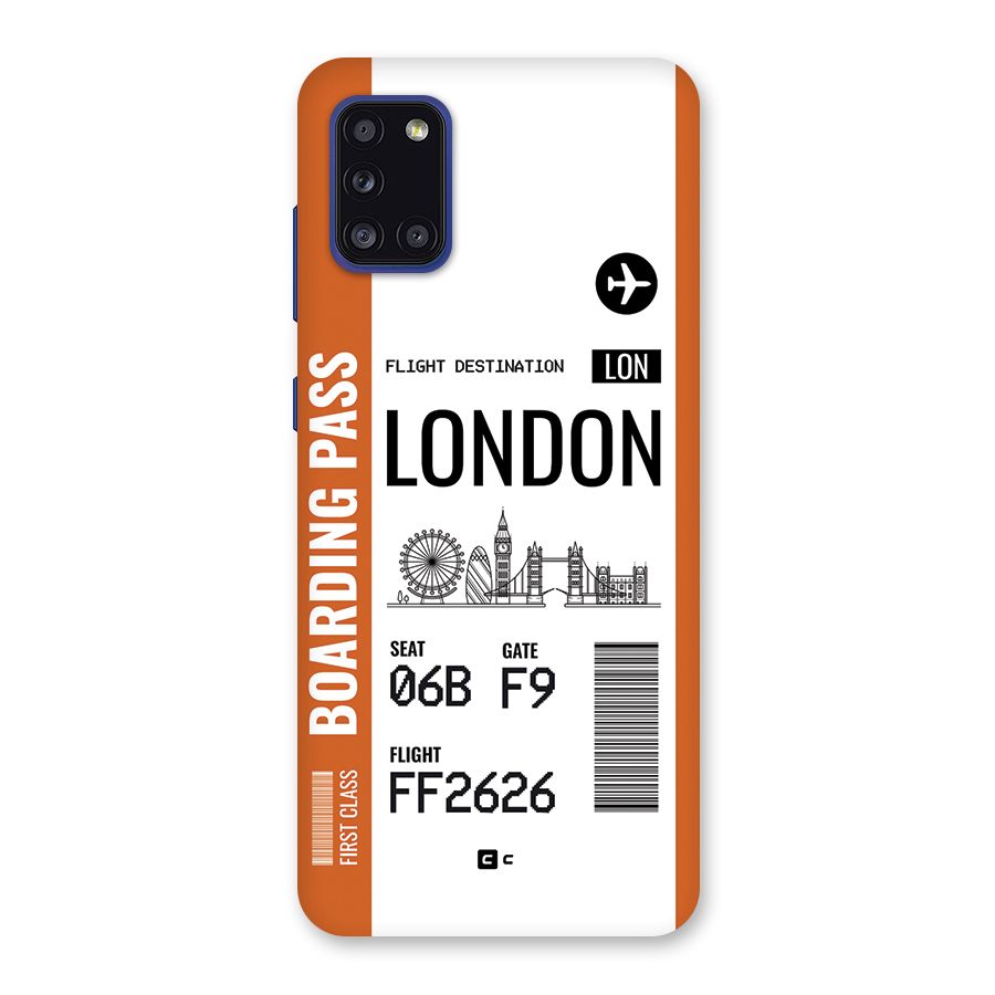 London Boarding Pass Back Case for Galaxy A31