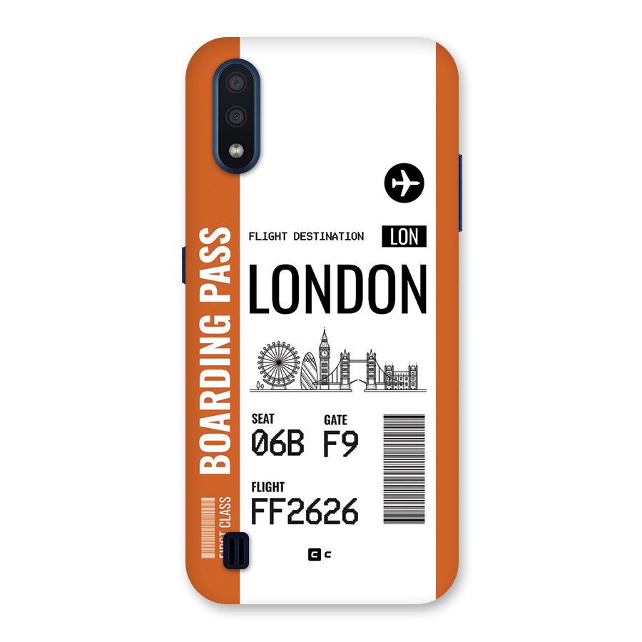 London Boarding Pass Back Case for Galaxy M01