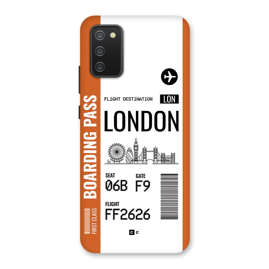 London Boarding Pass Back Case for Galaxy M02s