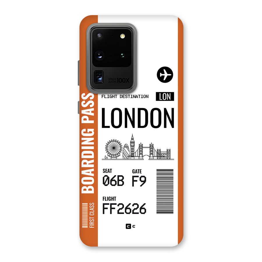 London Boarding Pass Back Case for Galaxy S20 Ultra