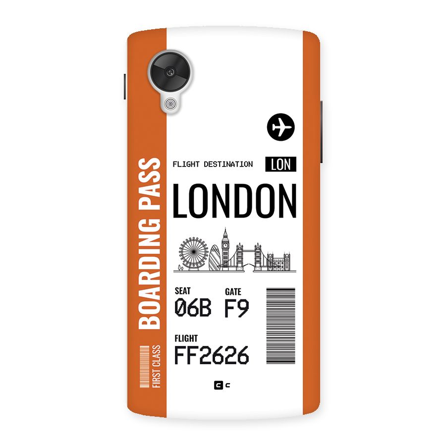 London Boarding Pass Back Case for Google Nexus 5
