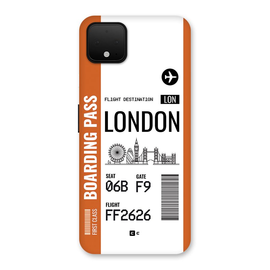 London Boarding Pass Back Case for Google Pixel 4 XL