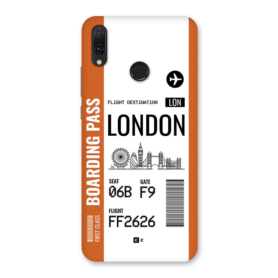 London Boarding Pass Back Case for Huawei Y9 (2019)