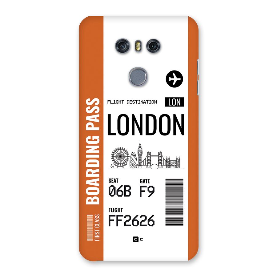 London Boarding Pass Back Case for LG G6