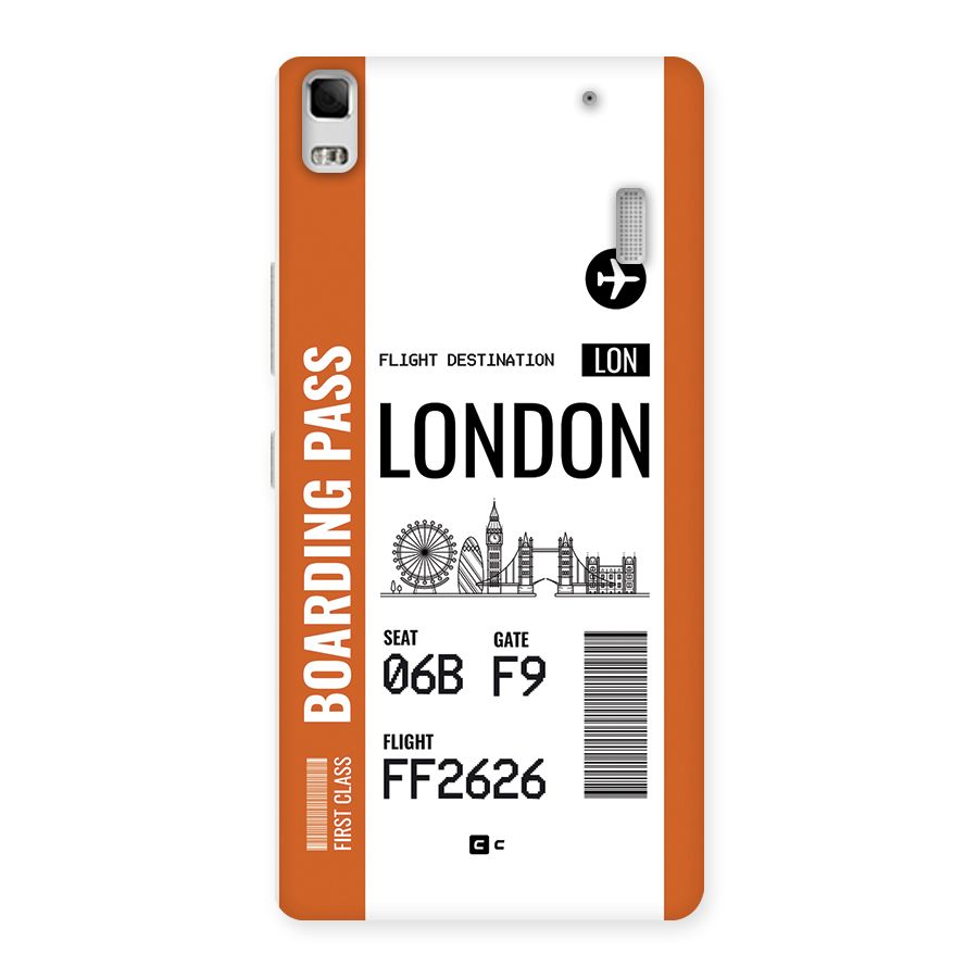 London Boarding Pass Back Case for Lenovo A7000