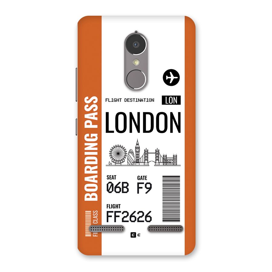 London Boarding Pass Back Case for Lenovo K6
