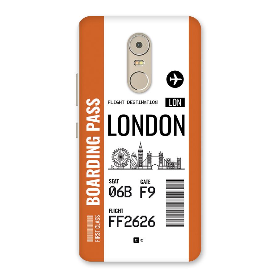 London Boarding Pass Back Case for Lenovo K6 Note