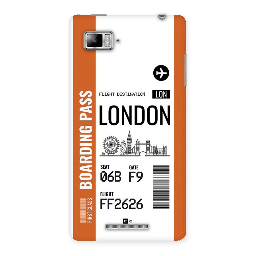 London Boarding Pass Back Case for Lenovo Vibe Z K910