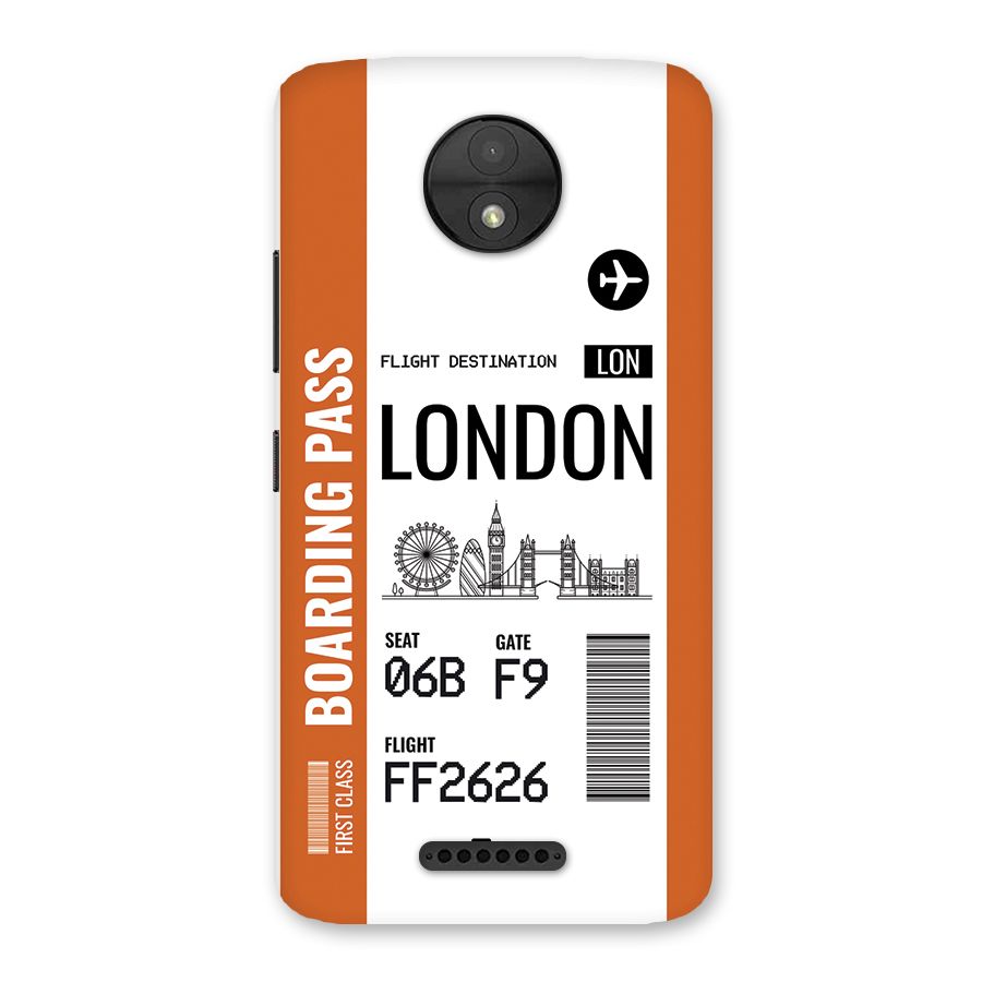 London Boarding Pass Back Case for Moto C