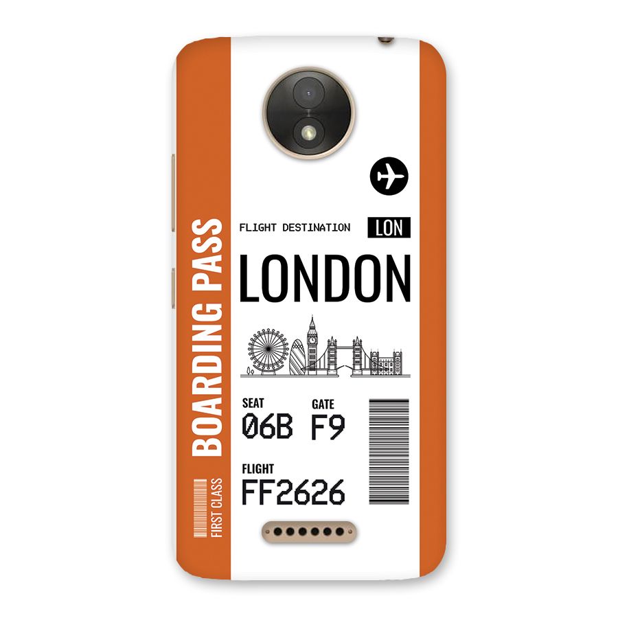 London Boarding Pass Back Case for Moto C Plus