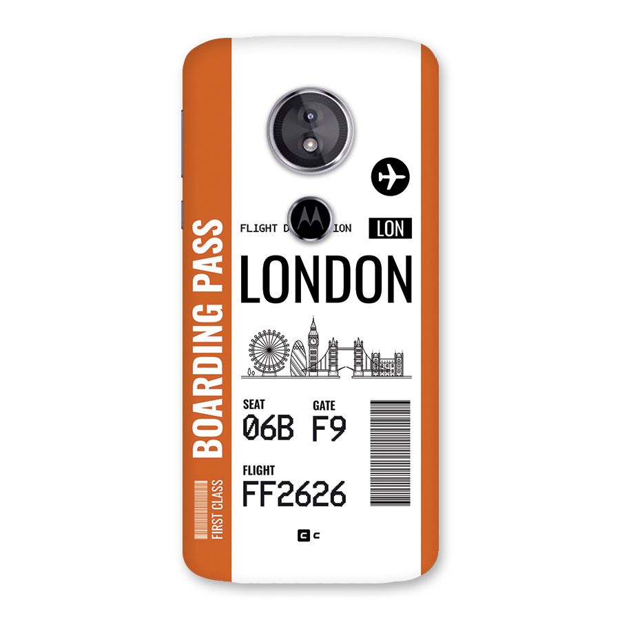 London Boarding Pass Back Case for Moto E5