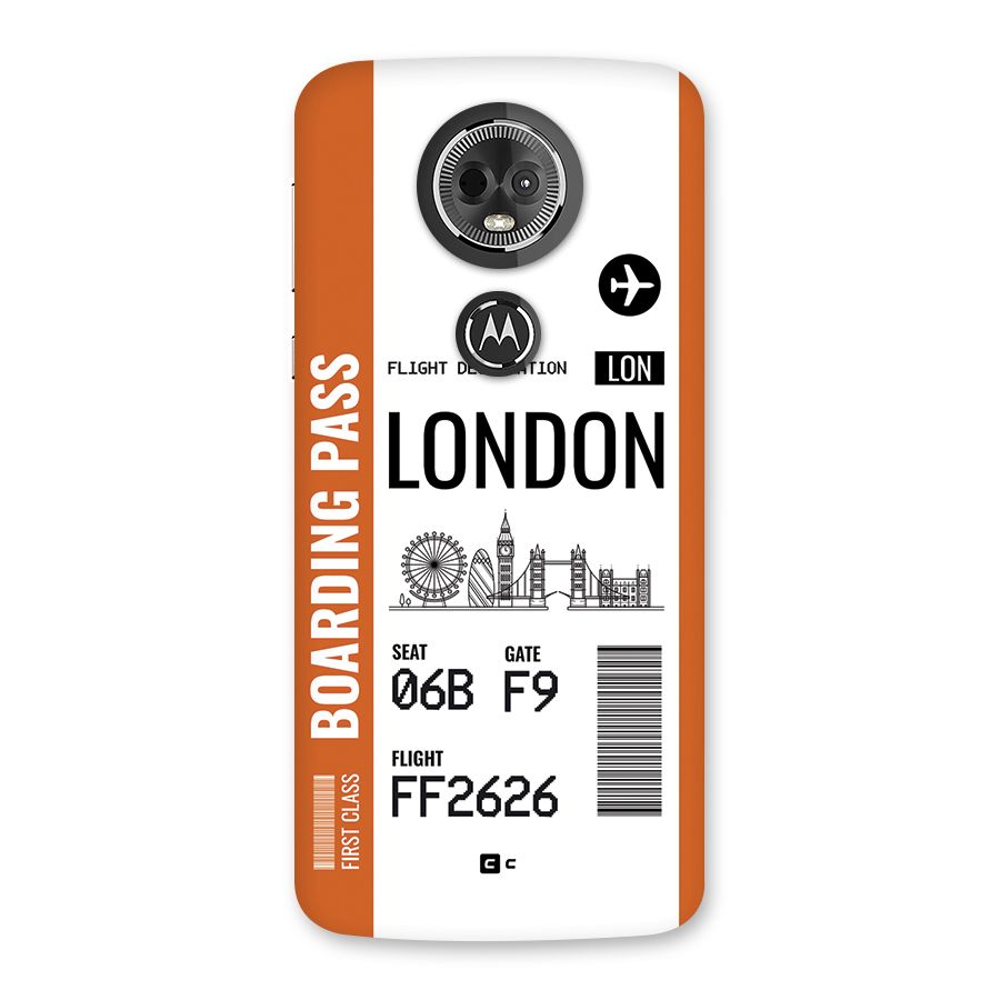 London Boarding Pass Back Case for Moto E5 Plus