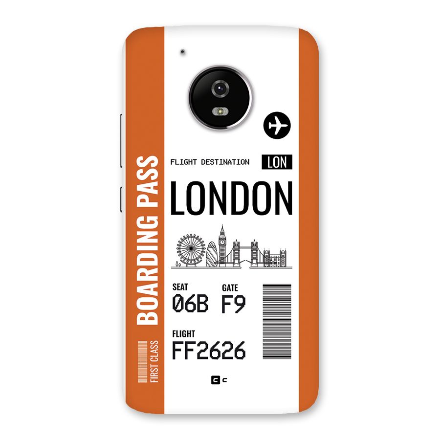 London Boarding Pass Back Case for Moto G5