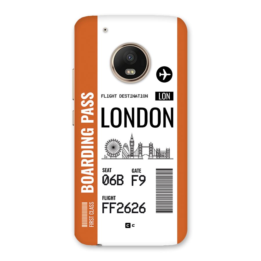 London Boarding Pass Back Case for Moto G5 Plus