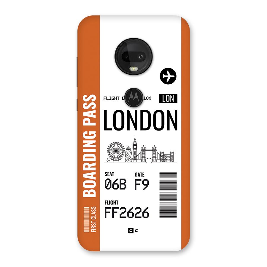 London Boarding Pass Back Case for Moto G7