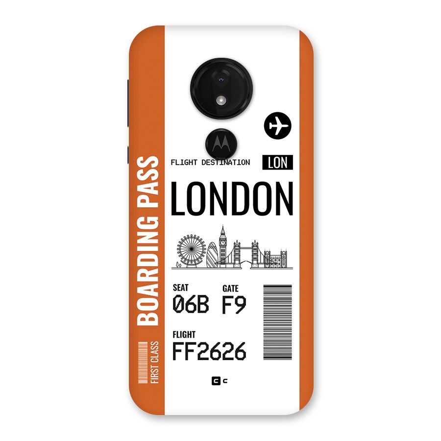 London Boarding Pass Back Case for Moto G7 Power