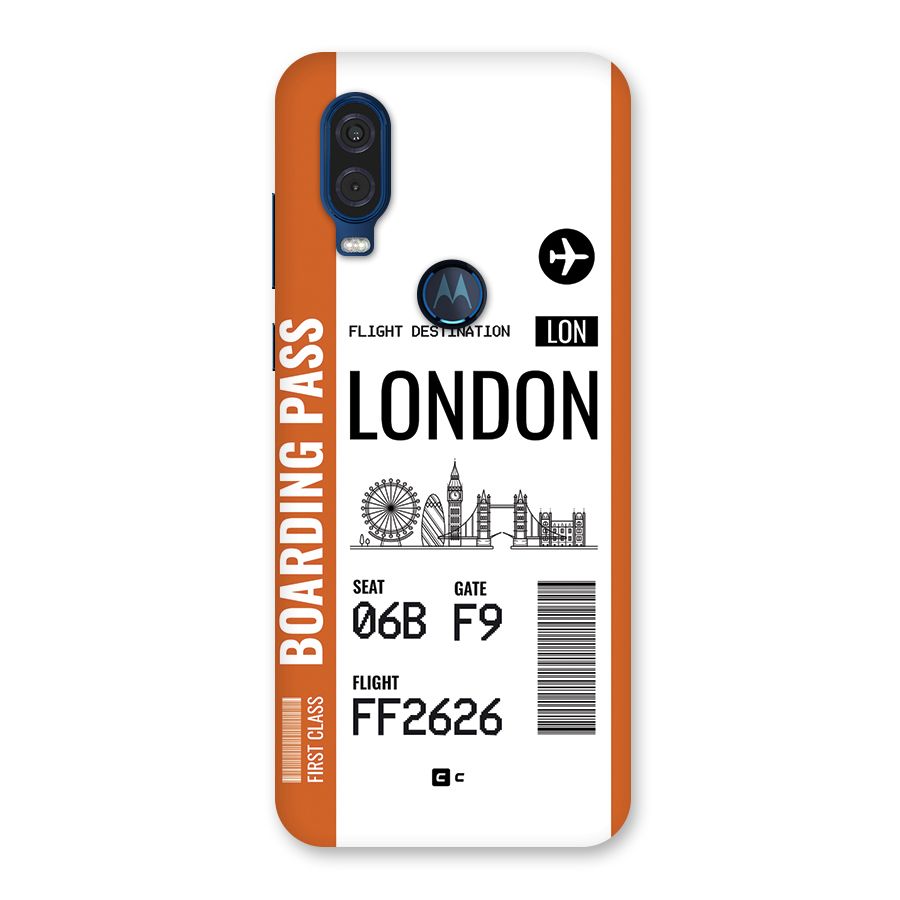 London Boarding Pass Back Case for Motorola One Vision
