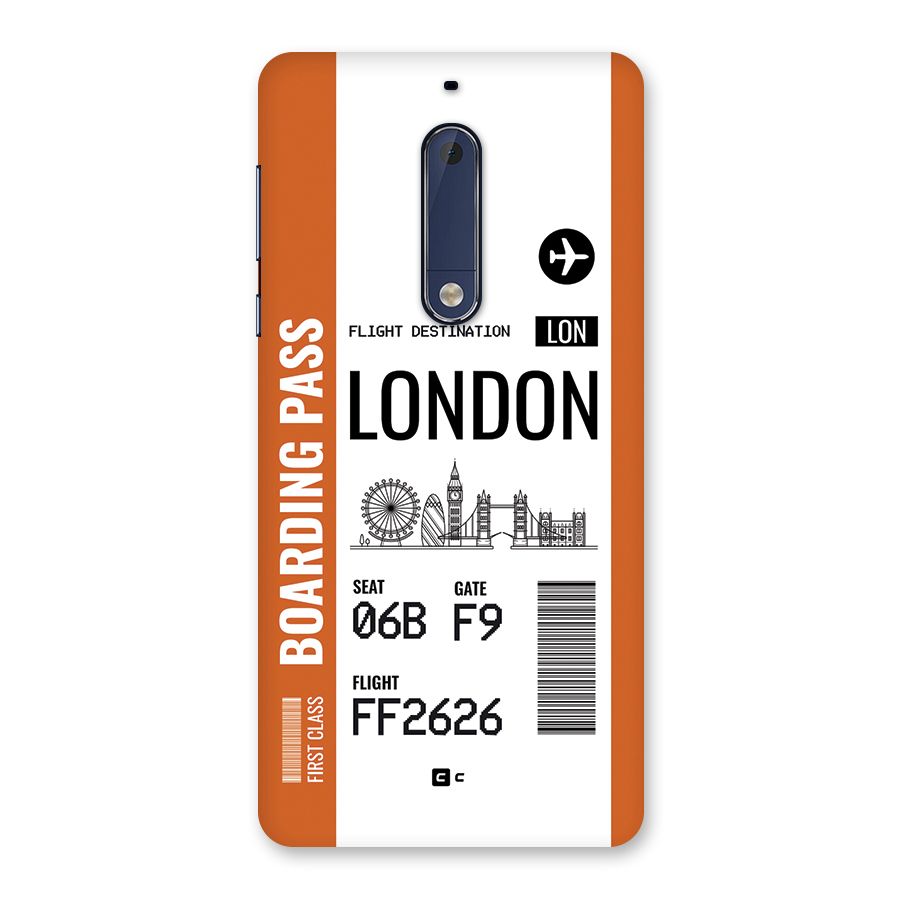 London Boarding Pass Back Case for Nokia 5
