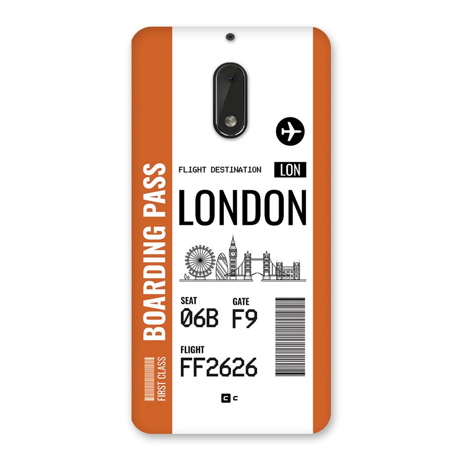 London Boarding Pass Back Case for Nokia 6
