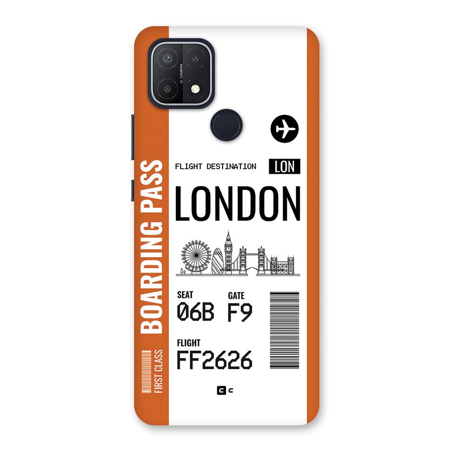 London Boarding Pass Back Case for Oppo A15