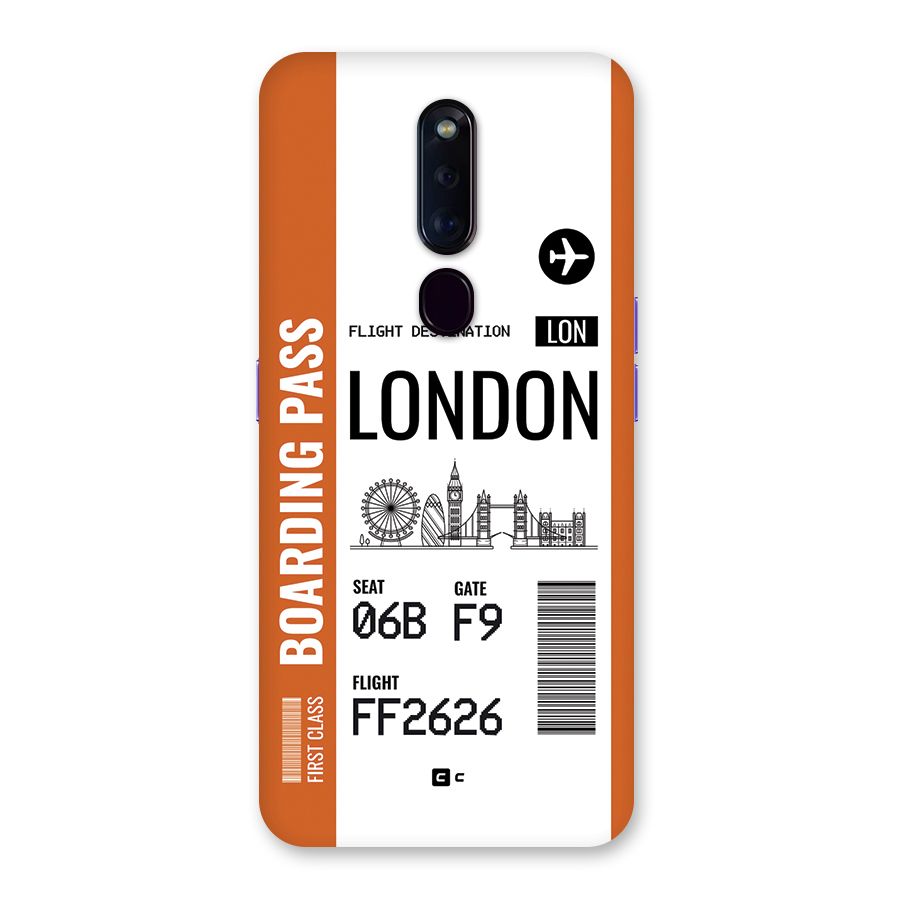 London Boarding Pass Back Case for Oppo F11 Pro