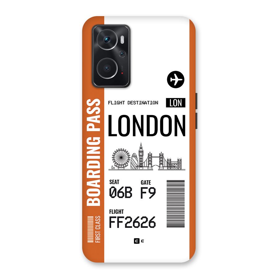 London Boarding Pass Back Case for Oppo K10 4G