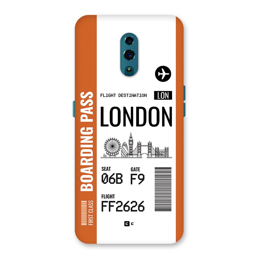 London Boarding Pass Back Case for Oppo Reno